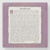 Desiderata - Dinge erwünscht Steinuntersetzer (Vorderseite)