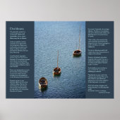 Desiderata - Drei Boote am Wasser Poster (Vorne)