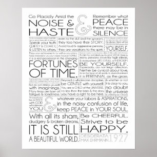 Desiderata-Druck 16x20 auf Mattpapier Poster