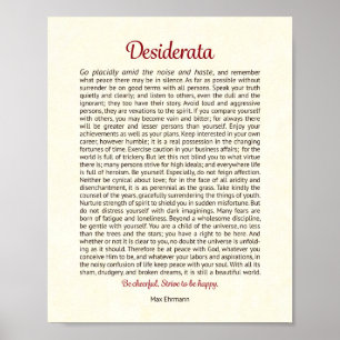 Desiderata-Druck Desiderata-Kunst Poster