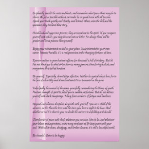 Desiderata durch maximales Ehrmann Plakat