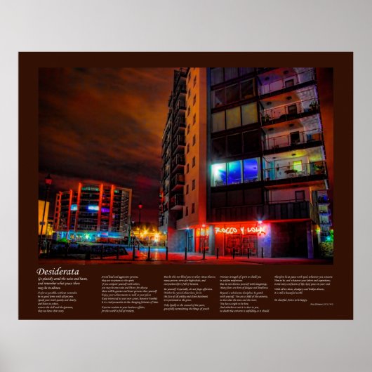 Desiderata - East Sutton Harbour by Night Poster (Vorne)