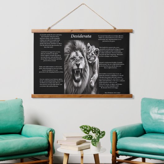 Desiderata: Ein Moment der Freude Wandteppich Mit Holzrahmen (Wohnzimmer)