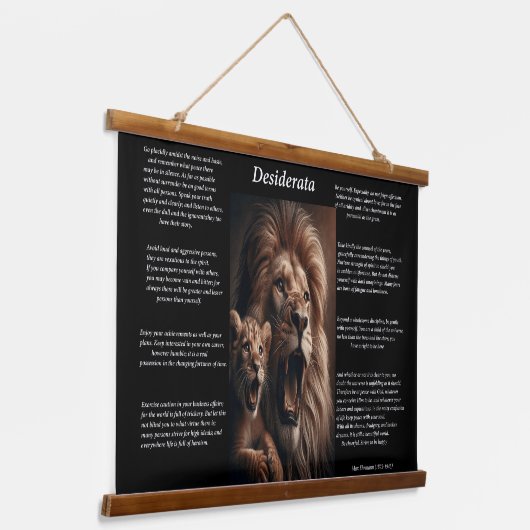 Desiderata: Eine sanfte Touch eines Vaters Wandteppich Mit Holzrahmen (Gewinkelt)