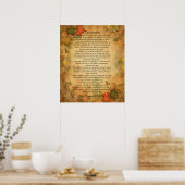 Desiderata "erwünschte Dinge" Herbstblätter Poster (Küche)