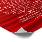 Desiderata "erwünschte Dinge", Prosa auf Rot Poster (Ecke)
