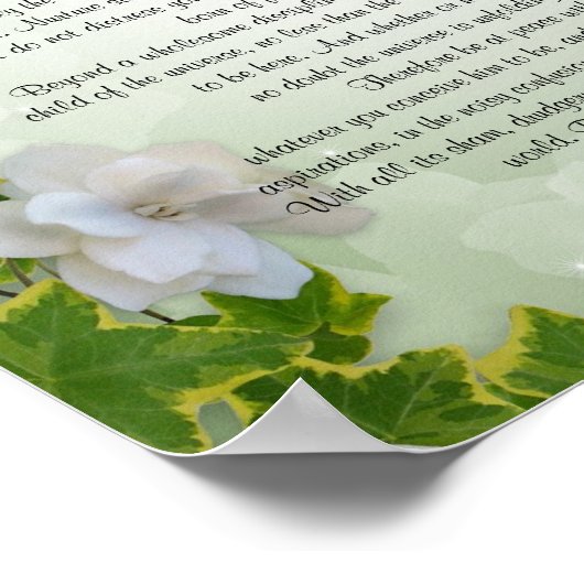 Desiderata "erwünschte Dinge", Prosa Ivy Blumenges Poster (Ecke)