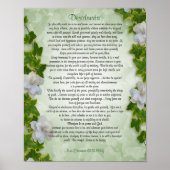 Desiderata "erwünschte Dinge", Prosa Ivy Blumenges Poster (Vorne)