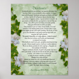 Desiderata "erwünschte Dinge", Prosa Ivy Blumenges Poster