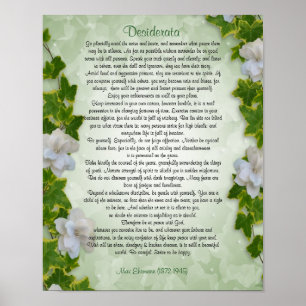 Desiderata "erwünschte Dinge", Prosa Ivy Blumenges Poster