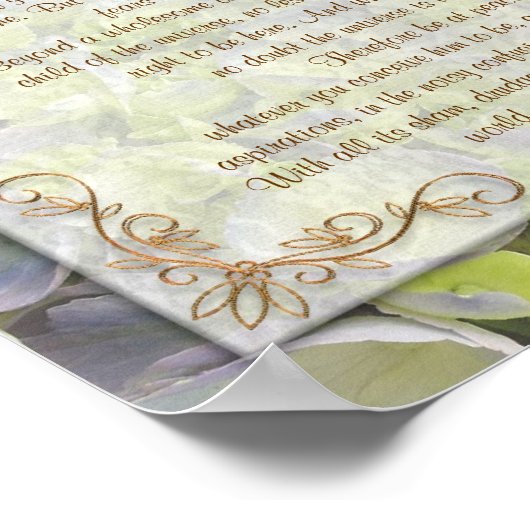 Desiderata "erwünschte Dinge", Prosa Poster (Ecke)