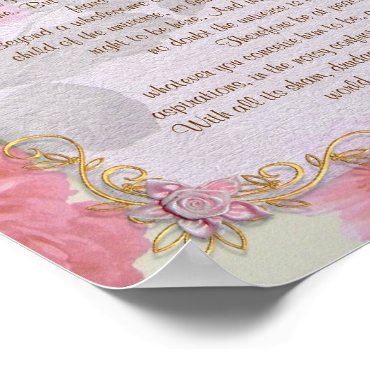 Desiderata "erwünschte Dinge", Prosa Poster (Ecke)