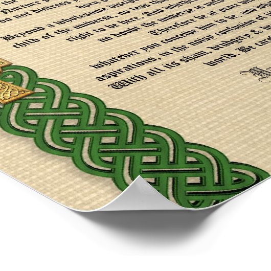 Desiderata "erwünschte Dinge", Prose Celtic Knot b Poster (Ecke)