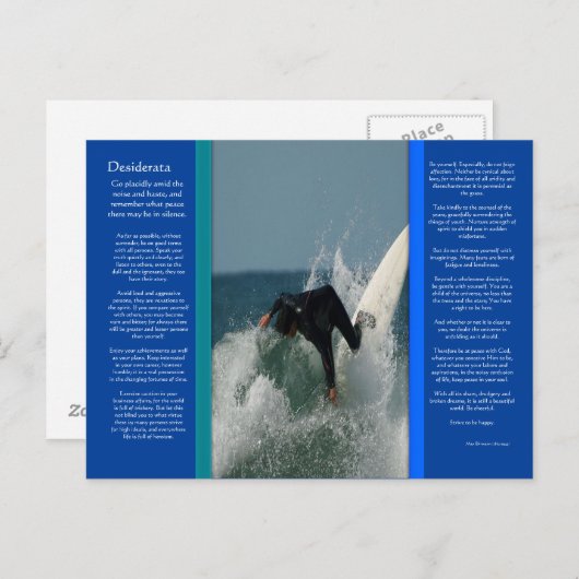 DESIDERATA Face Dive Postkarte (Vorne/Hinten)