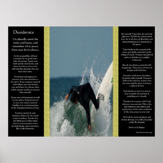 Desiderata Falling Surfer Posters Poster (Vorne)