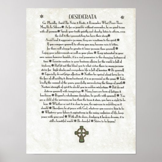 DESIDERATA Fan Crucifix Poster (Vorne)