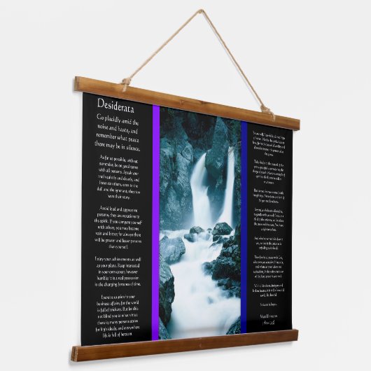 DESIDERATA Felsenwasser Wandteppich Mit Holzrahmen (Gewinkelt)