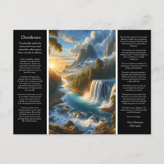 DESIDERATA flüstert unter den Wasserfällen Postkarte (Vorderseite)