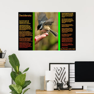 DESIDERATA Flying Sparrow Posters Poster