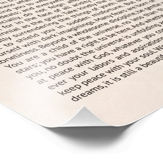 Desiderata Fotodruck (Ecke)