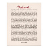 Desiderata Fotodruck (Vorne)