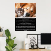 Desiderata Friedliche Gesellschaft: Kitten und Hun Poster (Heimbüro)