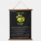 Desiderata Frog, der auf der Erde hält Wandteppich Mit Holzrahmen (Vorderseite)