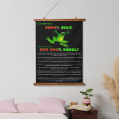 Desiderata Frog mit Hände und Füßen springen Wandteppich Mit Holzrahmen (Schlafzimmer)