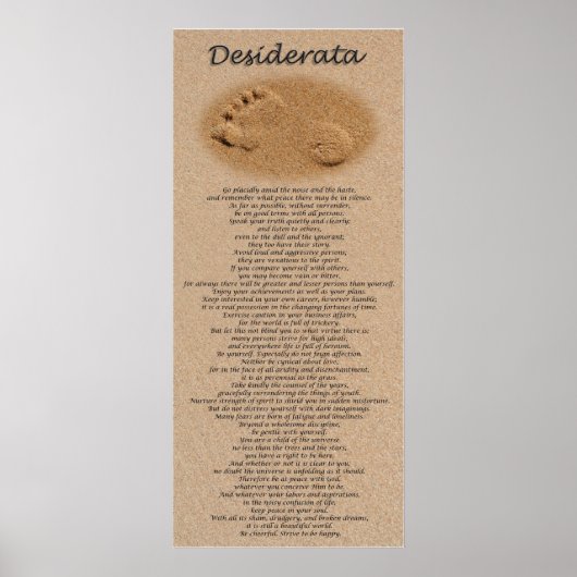 Desiderata - Fußabdruck auf Sand Poster (Vorne)