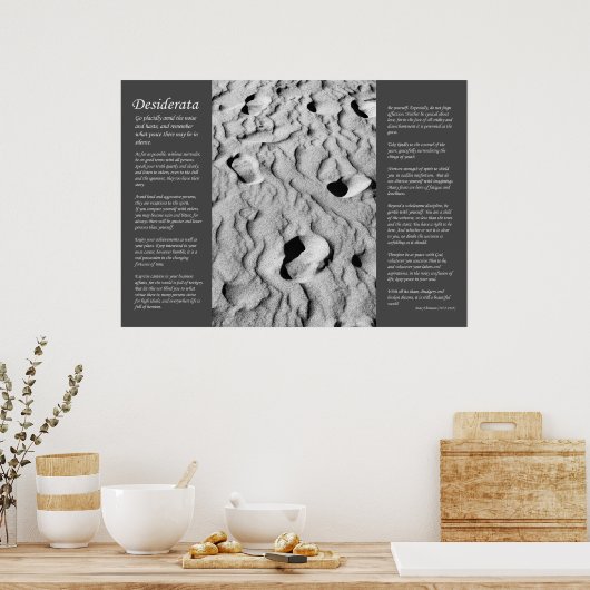 Desiderata - Fußabdrücke im Sand Poster (Küche)