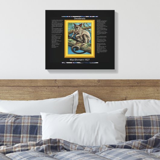DESIDERATA Galago Canvas Print Leinwanddruck (Insitu (Schlafzimmer))