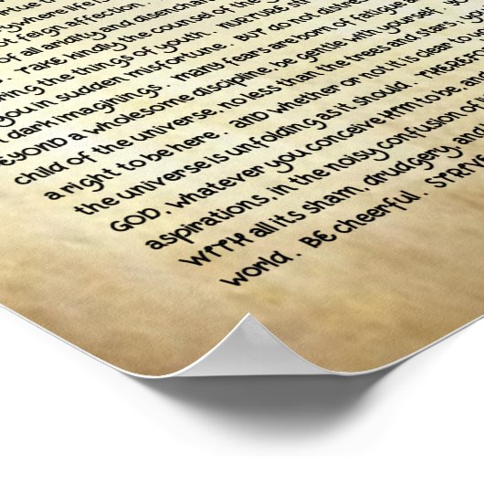 Desiderata Gedicht 8x12 Premium Leinwand Poster (Ecke)