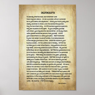 Desiderata Gedicht 8x12 Premium Leinwand Poster