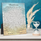 Desiderata Gedicht am Strand von Watercolor Fotoplatte (Seite)