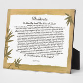 Desiderata Gedicht auf Bamboo Fotoplatte (Seite)