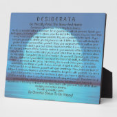 Desiderata Gedicht auf Blue Sunset Fotoplatte (Seite)