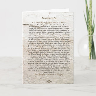 DESIDERATA-Gedicht auf dem Mondstein Feiertagskarte