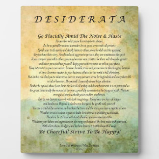 Desiderata Gedicht auf dem Wasserfarbenwald Fotoplatte