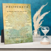 Desiderata Gedicht auf dem Wasserfarbenwald Fotoplatte (Seite)