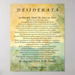 Desiderata Gedicht auf dem Wasserfarbenwald Poster<br><div class="desc">Desiderata Gedicht von Max Ehrmann über Wasserfarbenwald</div>