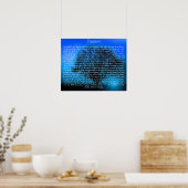 Desiderata Gedicht auf einem magischen blauen Baum Poster (Küche)