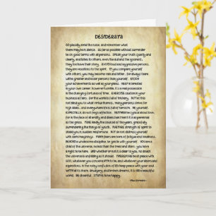Desiderata-Gedicht auf einer Grußkarte Karte