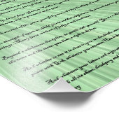 Desiderata Gedicht auf grünem Lichthintergrund Fotodruck (Ecke)