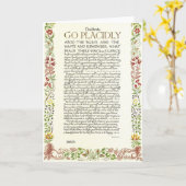 DESIDERATA Gedicht CARD Max Ehrmann-Wildblumen Karte (Gelbe Blume)