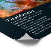 Desiderata Gedicht - Carina Nebula, Argo Navis Poster (Ecke)