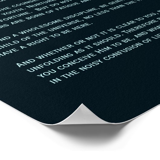 Desiderata Gedicht - Carina Nebula, Argo Navis Poster (Ecke)