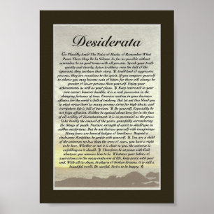 DESIDERATA Gedicht durch maximales Ehrmann Poster
