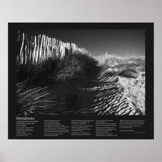 Desiderata Gedicht - Fencing in Dunes, Fine Art Poster (Vorne)