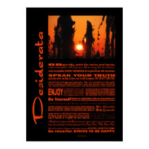 Desiderata Gedicht Fontain Wasser bei Sonnenunterg