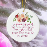 Desiderata Gedicht Friedliche Meditation Keramik Ornament<br><div class="desc">Gehe ruhig inmitten des Lärms und der Eile. Denk daran,  welcher Frieden es in Stille geben könnte. Eine wunderschöne Erinnerung,  im Leben aufmerksam zu sein. Ein niedliches Achtsamkeitsmeditationsgeschenk für einen Yogi,  der Ruhe und friedlich sein möchte. Meditieren und eins mit der Erde sein.</div>